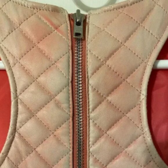 NWT! Walter Baker Sheep Leather Ombré Pink Quilted Dress XS - Picture 3 of 7